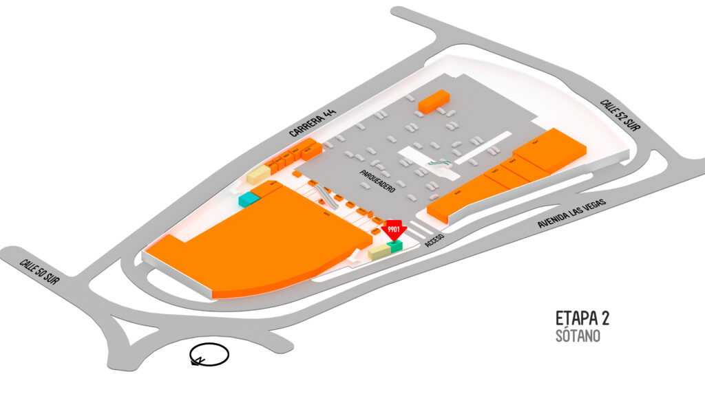 Mapa Coordinadora centro comercial Mayorca Etapa 2 local 9929 (sótano)